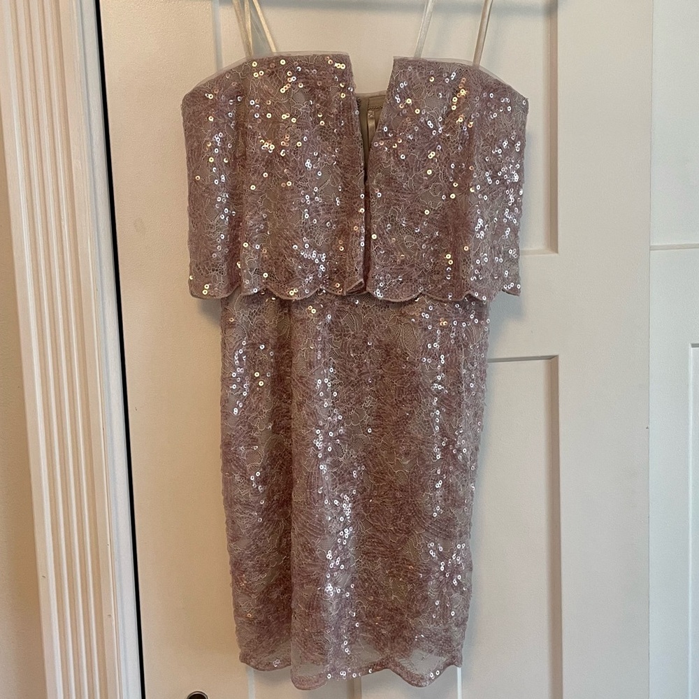 NWT BCBG strapless sequin dress